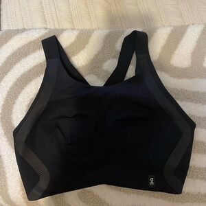On sports bra